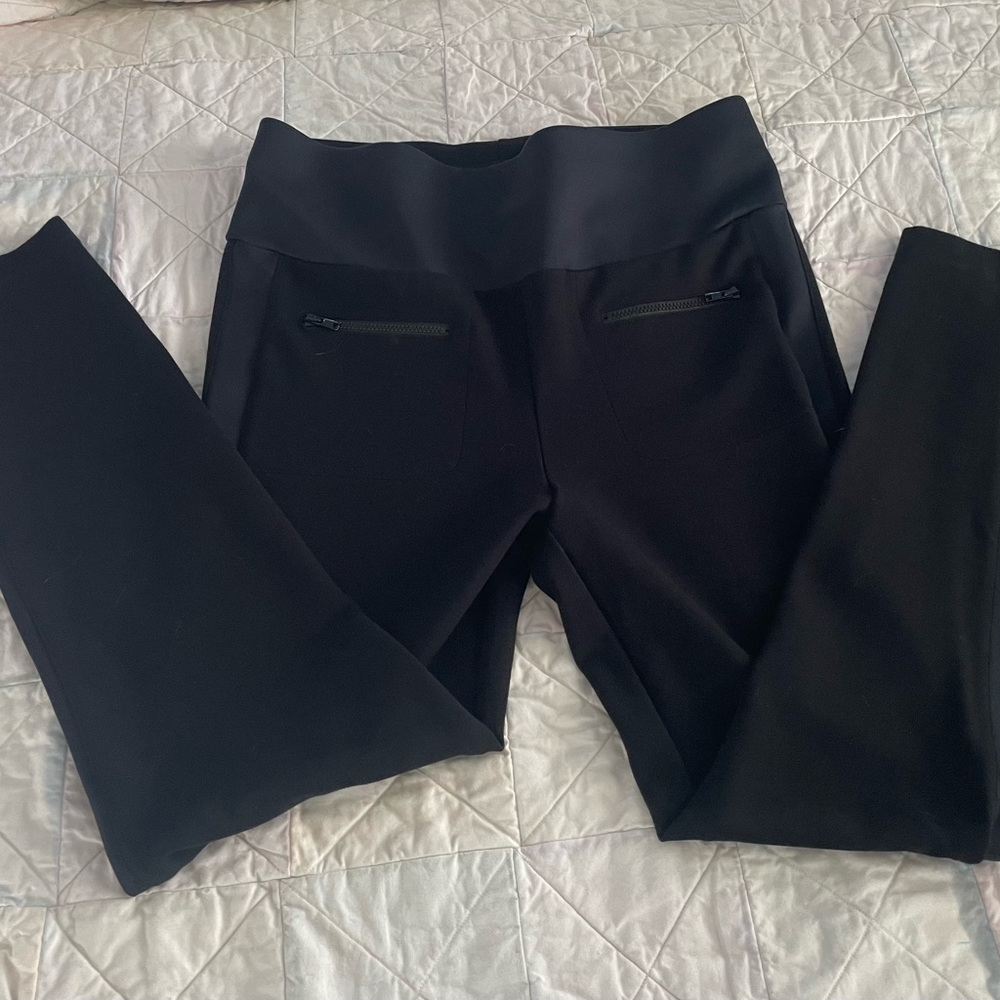 CAbi Black Women's Ponte Pants with Tuxedo Stripe - Picture 2 of 6